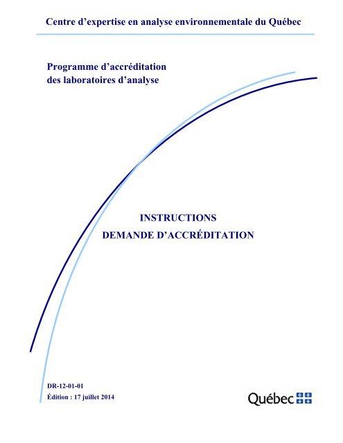 Demande d'accrÃ©ditation - Centre d'expertise en analyse ...