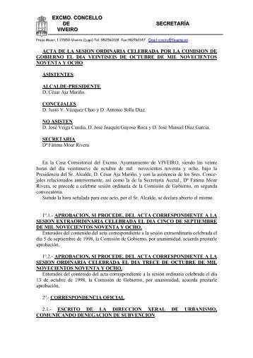 acta de la sesion ordinaria celebrada por la comision de gobierno el ...