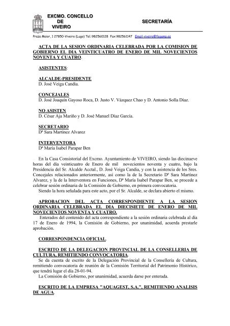 acta de la sesion ordinaria celebrada por la comision de gobierno el ...