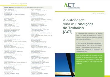 A Autoridade para as CondiÃ§Ãµes do Trabalho