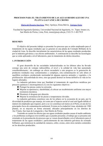 procesos para el tratamiento de las aguas residuales de una planta ...