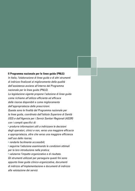 Il Programma nazionale per le linee guida (PNLG) - Sistema ...