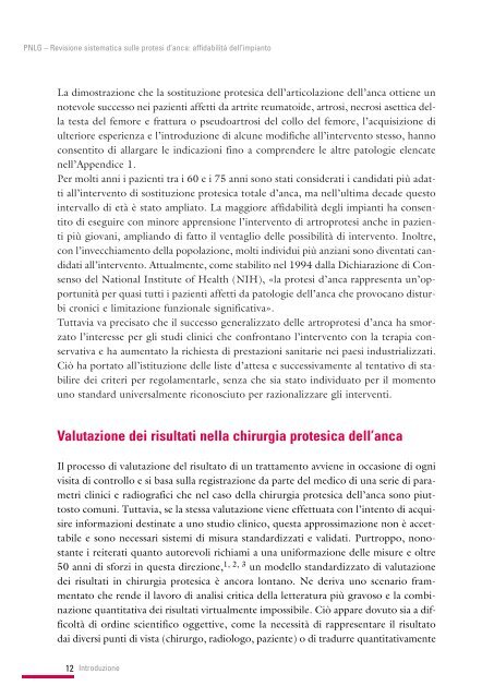 Revisione sistematica sulle protesi d'anca: affidabilitÃ  ... - SNLG-ISS