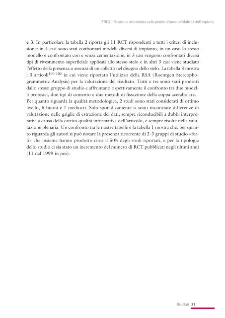 Revisione sistematica sulle protesi d'anca: affidabilitÃ  ... - SNLG-ISS