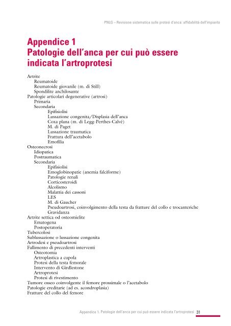 Revisione sistematica sulle protesi d'anca: affidabilitÃ  ... - SNLG-ISS