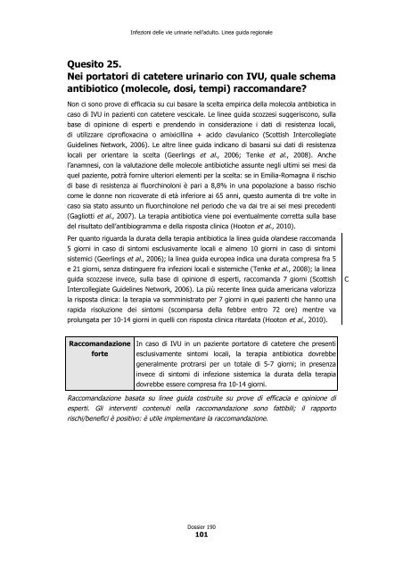 Infezioni delle vie urinarie nell'adulto - SNLG-ISS