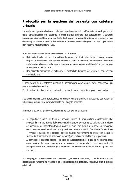 Infezioni delle vie urinarie nell'adulto - SNLG-ISS