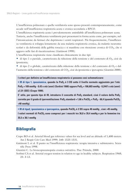 Linee guida sull'insufficienza respiratoria - SNLG-ISS