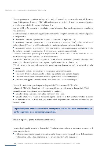 Linee guida sull'insufficienza respiratoria - SNLG-ISS