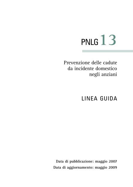 Linee guida cadute anziani - CNA Pensionati