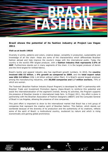Brazil shows the potential of its fashion industry at Project ... - Texbrasil