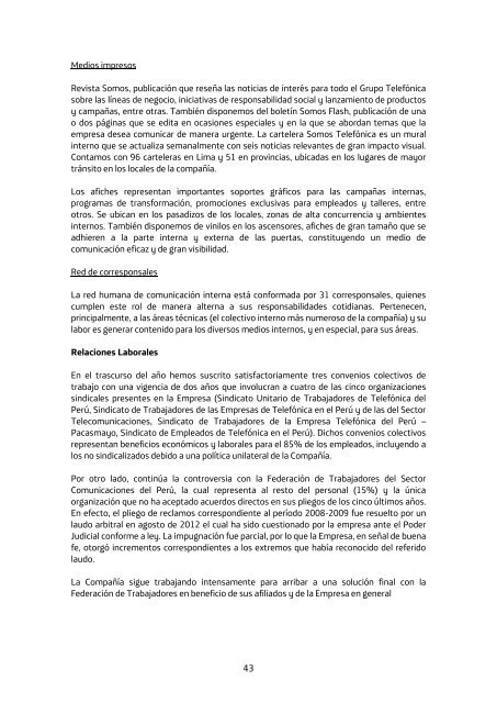 Memoria Anual 2012 Telefónica del Perú S.A.A. - Bolsa de Valores ...