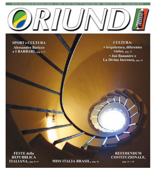 Oriundi, Revista italo-brasileira de informaÃ§Ã£o e emoÃ§Ã£oÂ». - Povo.it