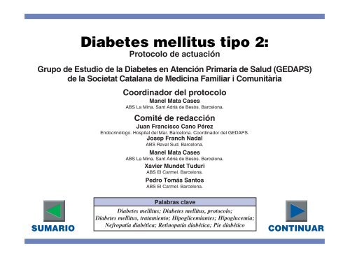 Protocolo diabetes mellitus tipo 2 - Sociedad EspaÃ±ola de Diabetes