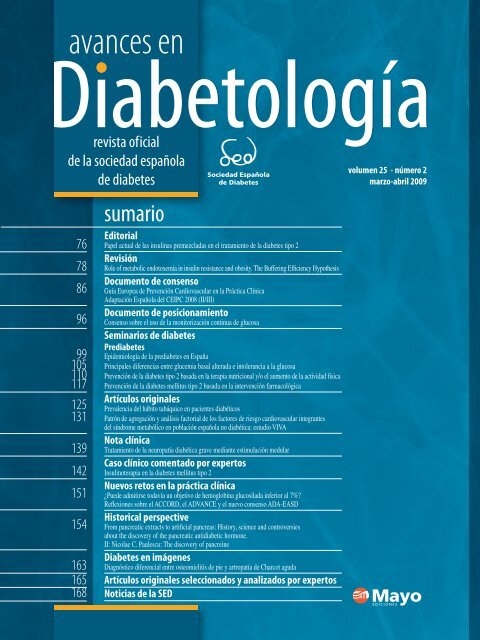 avances en - Sociedad EspaÃ±ola de Diabetes