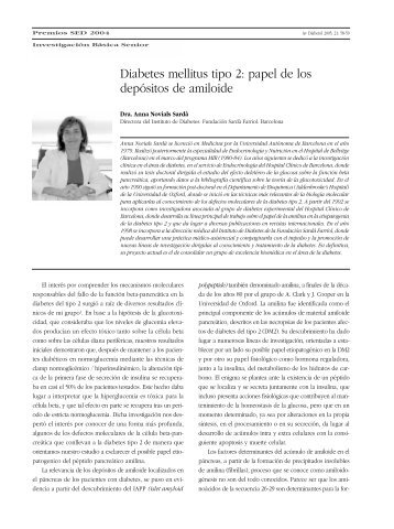 Diabetes mellitus tipo 2: papel de los depÃ³sitos de amiloide