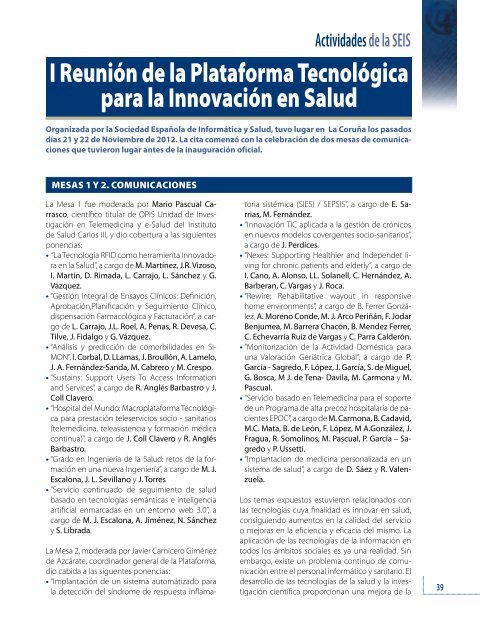 I+S_97 web.pdf - Sociedad EspaÃ±ola de InformÃ¡tica de la Salud