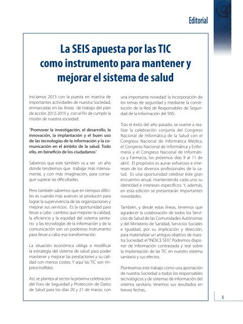 I+S_97 web.pdf - Sociedad EspaÃ±ola de InformÃ¡tica de la Salud