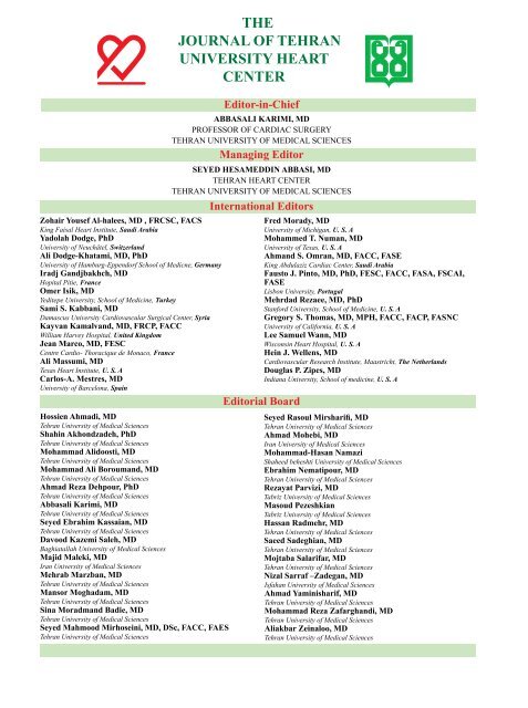 Journal of Tehran University Heart Center