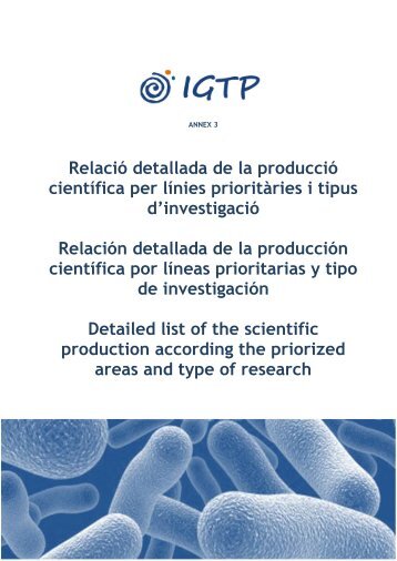 RelaciÃ³ detallada de la producciÃ³ cientÃ­fica per lÃ­nies prioritÃ ries i ...