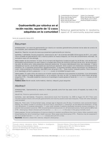 Gastroenteritis por rotavirus en el recién nacido, reporte de 12 casos ...