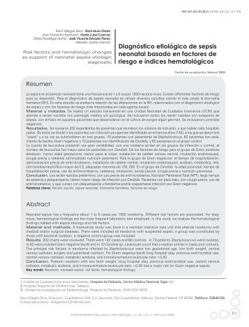 Diagnóstico etiológico de sepsis neonatal basado en factores de ...