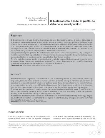 El bioterrorismo desde el punto de vista de la salud pública