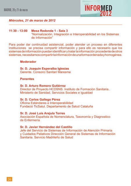 Inforenf2012 - Sociedad EspaÃ±ola de InformÃ¡tica de la Salud