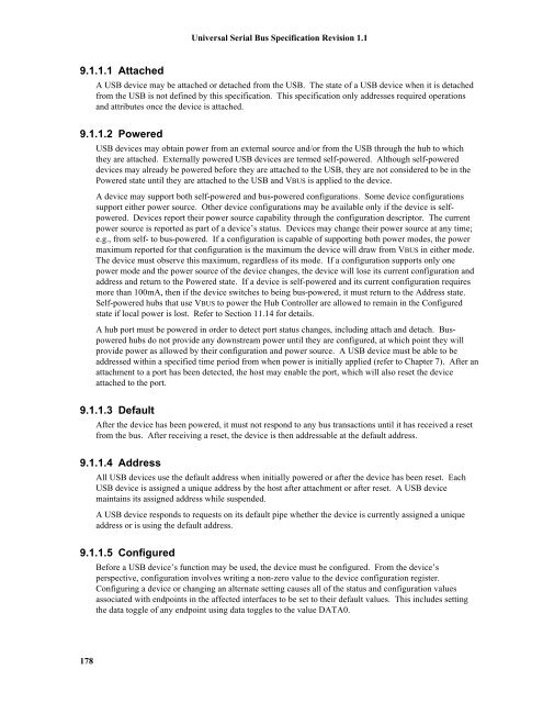 Universal Serial Bus In Embedded System 9.1.1.1 Attached 178