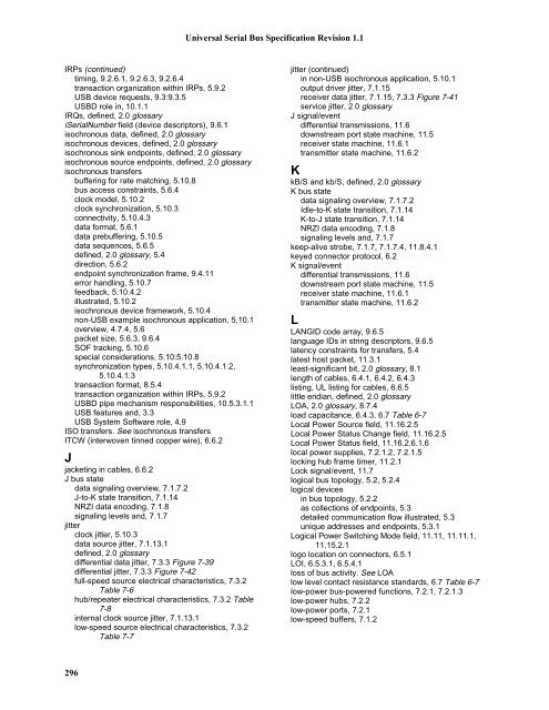 Universal Serial Bus In Embedded System IRPs (continued) timing,