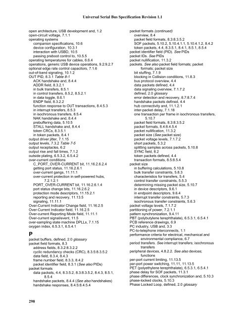 Universal Serial Bus In Embedded System open architecture, USB de
