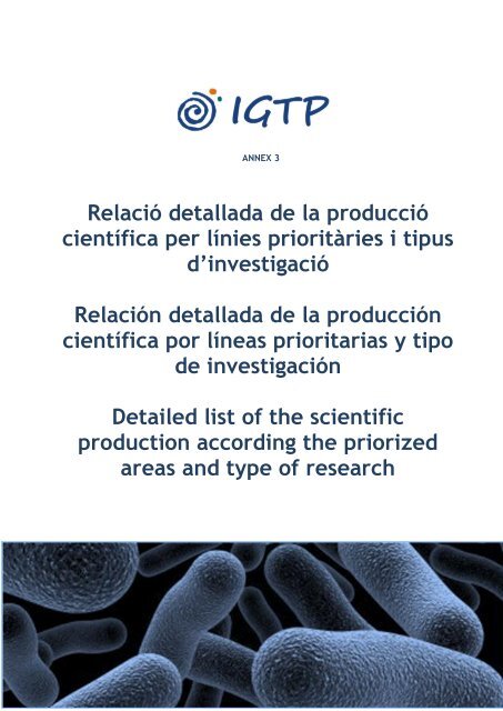 ANNEX 3 Linies.pdf - FundaciÃ³ Institut d'InvestigaciÃ³ en CiÃ¨ncies de ...