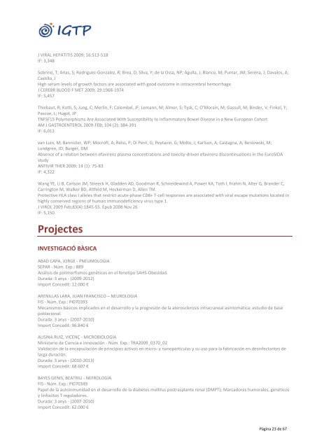 ANNEX 3 Linies.pdf - FundaciÃ³ Institut d'InvestigaciÃ³ en CiÃ¨ncies de ...