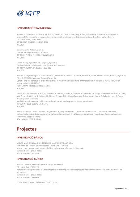 ANNEX 3 Linies.pdf - FundaciÃ³ Institut d'InvestigaciÃ³ en CiÃ¨ncies de ...