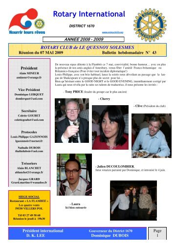 Rotary International - Rotary Club Le Quesnoy Solesmes