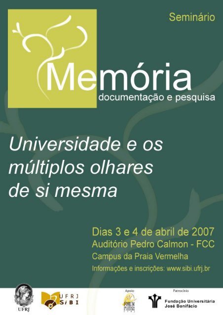 Universidade e os mÃºltiplos olhares de si mesma - Sistema de ...