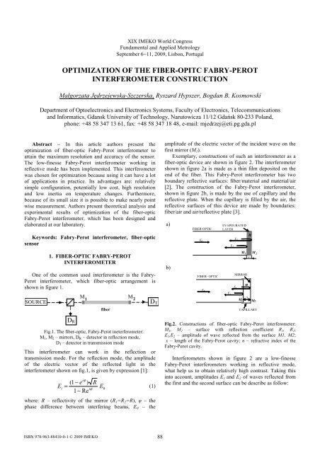 optimization of the fiber-opitc fabry-perot interferometer construction