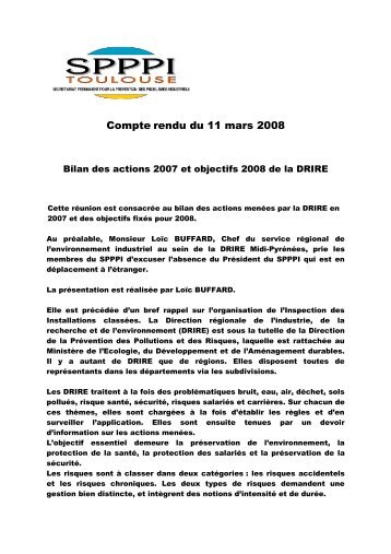 Compte rendu du 11 mars 2008 - DREAL Midi-PyrÃ©nÃ©es