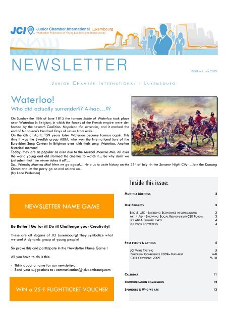 JCI Luxembourg July 2009 Newsletter