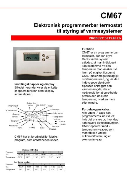 Programmerbar termostat tilslutning