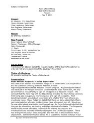 Subject to Approval Town of Southbury Board of Selectmen Minutes ...