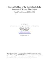 Seismic Profiling of the Seattle Fault, Lake Sammamish ... - CGISS