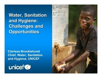 Water, Sanitation and Hygiene: Challenges and Opportunities