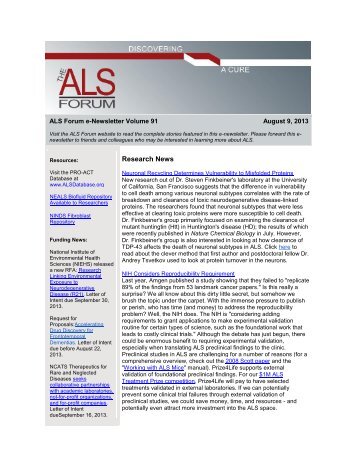 Research News - The ALS Forum