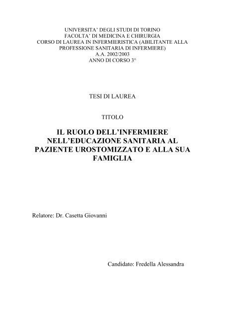 il ruolo dell'infermiere. - Dr. Giovanni Casetta