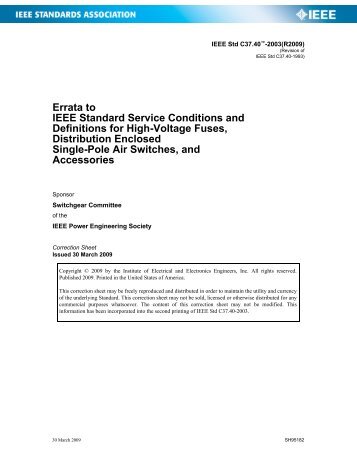 IEEE Std C37.40â¢-2003 - The IEEE Standards Association