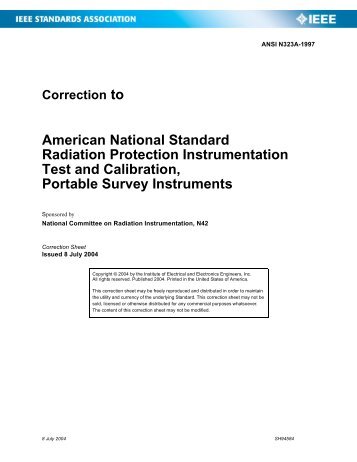 ANSI N323A-1997 - The IEEE Standards Association