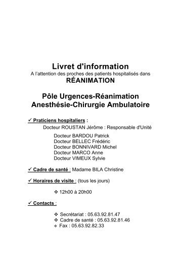 Livret d'information - Centre hospitalier de Montauban