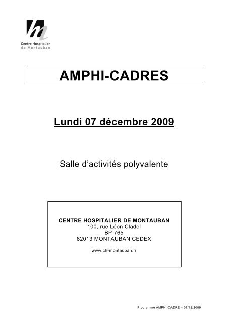 Programme AMPHI-CADRES - Centre hospitalier de Montauban