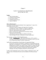 Course Book Chapter 9-11: Bioinformatics Lectures